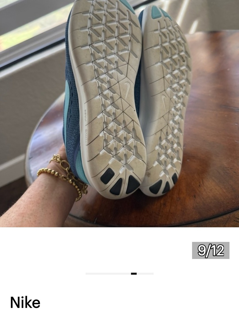 Nike Blue Running Shoe with Aqua Swoosh - Picture 8 of 11